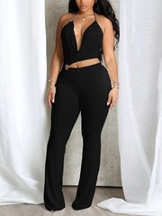 Sexy Hollow Out Halter Regular Jumpsuits