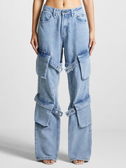 Straight Leg Pockets Daily Denim Jeans