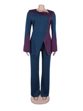 Plus Size Fashion African Print Flare Sleeve Pants Set