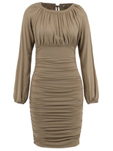 Pleated Slim Hip Wrap Dress