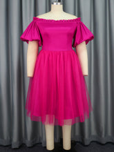 Fashion Strapless Lantern Sleeve Dress