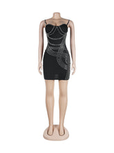 Rhinestone Hip Wrap Slip Dress