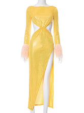 Sexy Hollow-out Backless Slit Dress