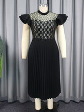 Lace Patchwork Pleated Dress