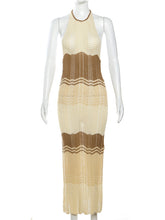 Sexy Halter Backless Slit Knit Dress