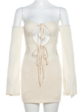 Hollow out Knit Wrap Hip Dress