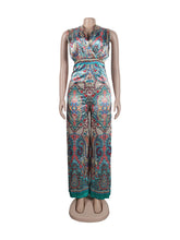 Sleeveless Print Wide-leg Jumpsuit