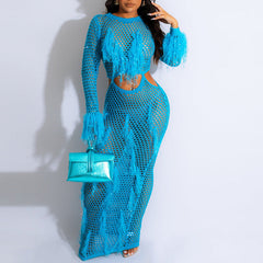 Sexy Hollow out Knit Beach Dress