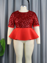 Fashion Sequin Ruffles Top