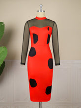 Mesh Patchwork Polka Dot Dress