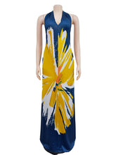 Halter Backless Print Dress