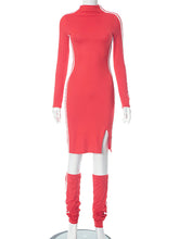 Round-neck Slim Dress Set
