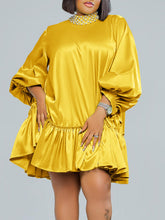 Puff Sleeves Loose Dress