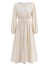 V Neck Jacquard Slim Dress