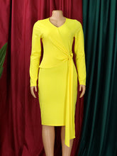 Long Sleeve Slim Hip Wrap Dress