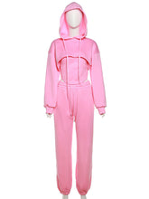 Hoodie Vest Casual Trousers 3 Piece Set