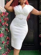 V Neck Slim Hip Wrap Dress