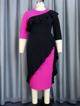 Round neck Ruffles Casual Dress