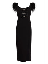 Sexy Suspenders Feather Party Dress