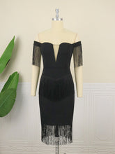 Off Shoulder Tassels Club Dress