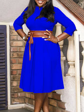 Solid Color Slim Midi Dress