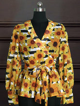 V Neck Bandage Print Shirt