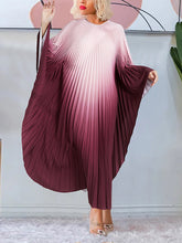 Loose Gradient Color Pleated Dress