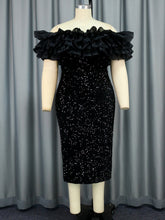 Sequin Gauze Patchwork Dress