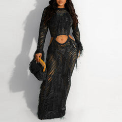 Sexy Hollow out Knit Beach Dress