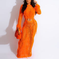 Sexy Hollow out Knit Beach Dress