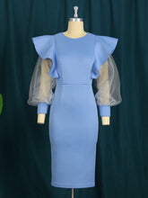 Round Neck Ruffles Party Dress