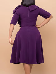 Solid Color Ruffles Slim Dress