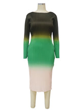 Gradient Color Wrap Hip Dress