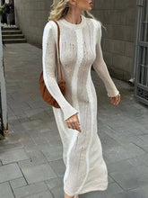 Round Neck Ripped Knit Dress