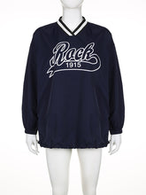 Casual Letter Print Loose Hoodie