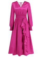 V Neck Long Sleeve Slim Dress