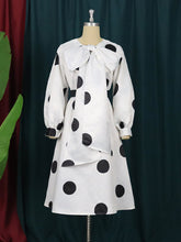 Round Neck Bow Print Party Dress