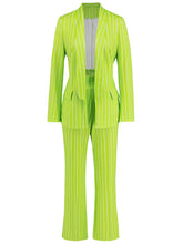 Stripe Suit Coat Wide leg Pants Set