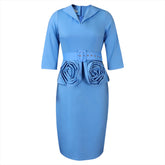 Office Casual Wrap Hip Dress