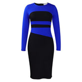 Round Neck Slim-if Wrap Hip Dress