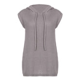 Knit Drawstring Loose Hoodie
