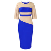 Round Neck Slim Wrap Hip Dress