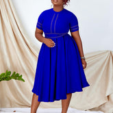 Short Sleeve Slim A-line Dress