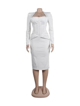 Long Sleeve Hip Wrap Midi Dress