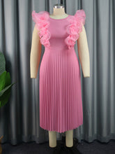Mesh Gauze Patchwork Pleated Dress