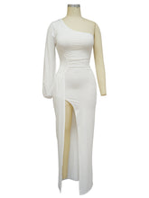 One Shoulder Slim Slit Dress