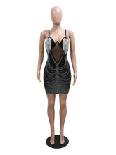 Rhinestone Mesh Sheer Club Dress