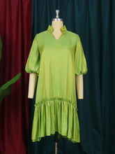 Casual Puff Sleeves Loose Dress
