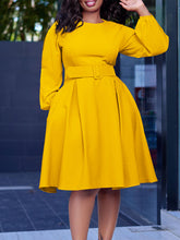 Round Neck Long Sleeve Dress