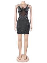 Rhinestone Club Bodycon Slip Dress